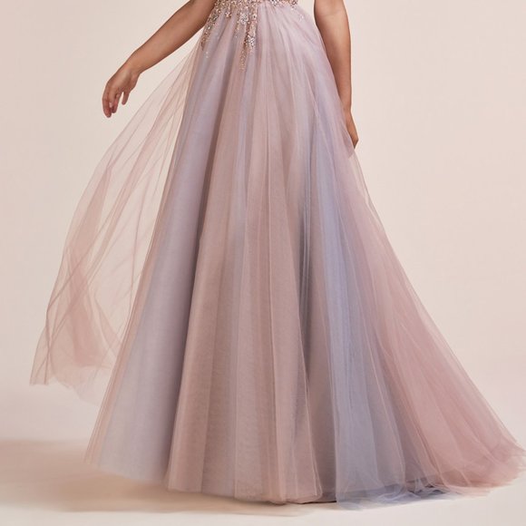 New Rosewood Prom Party Evening Deep V-Neck Leg Slit Evening Dress ALA0672 - Picture 11 of 11